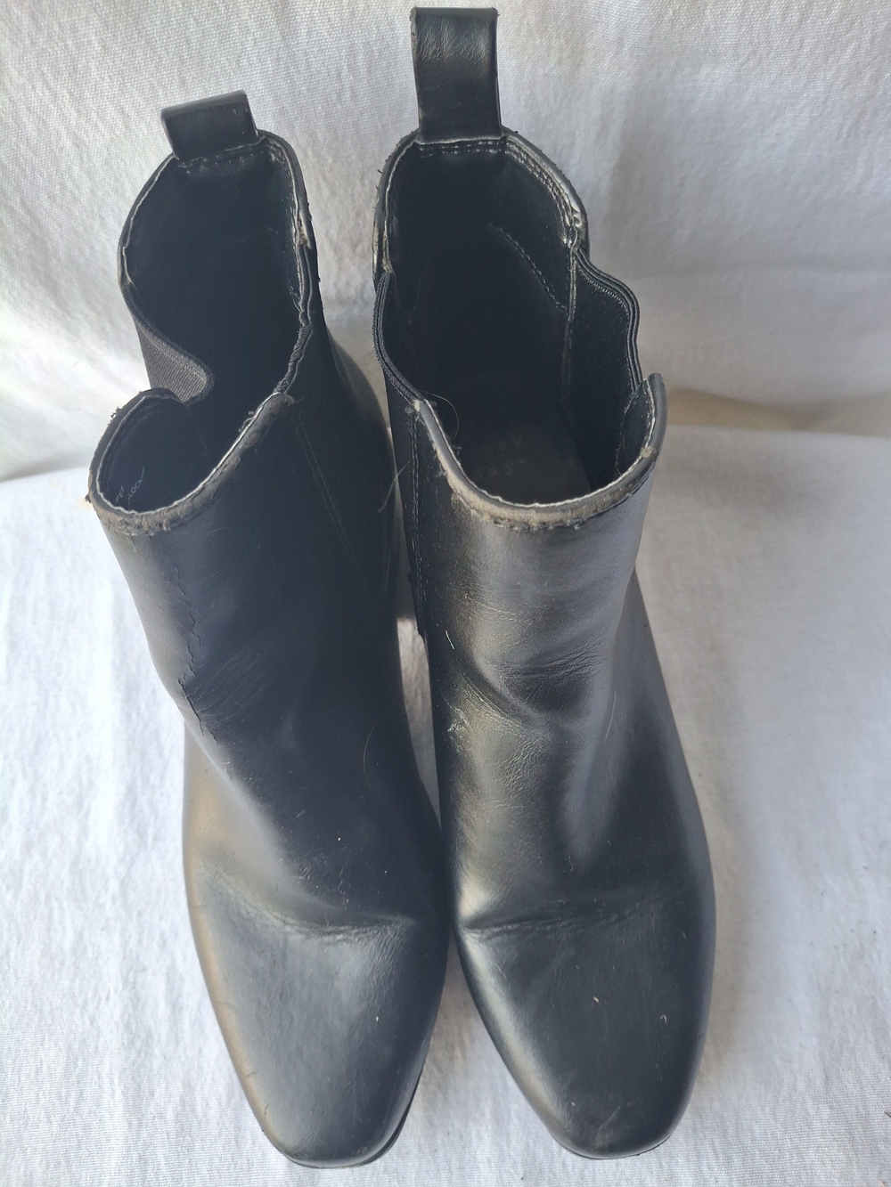 a new day Black Leather-Look Chelsea Ankle Boots